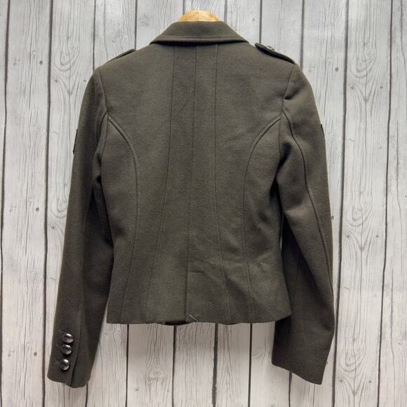 Women’s Tart Collections Olive Green Wool Blend Military Jacket Size X-Small - Picture 3 of 3